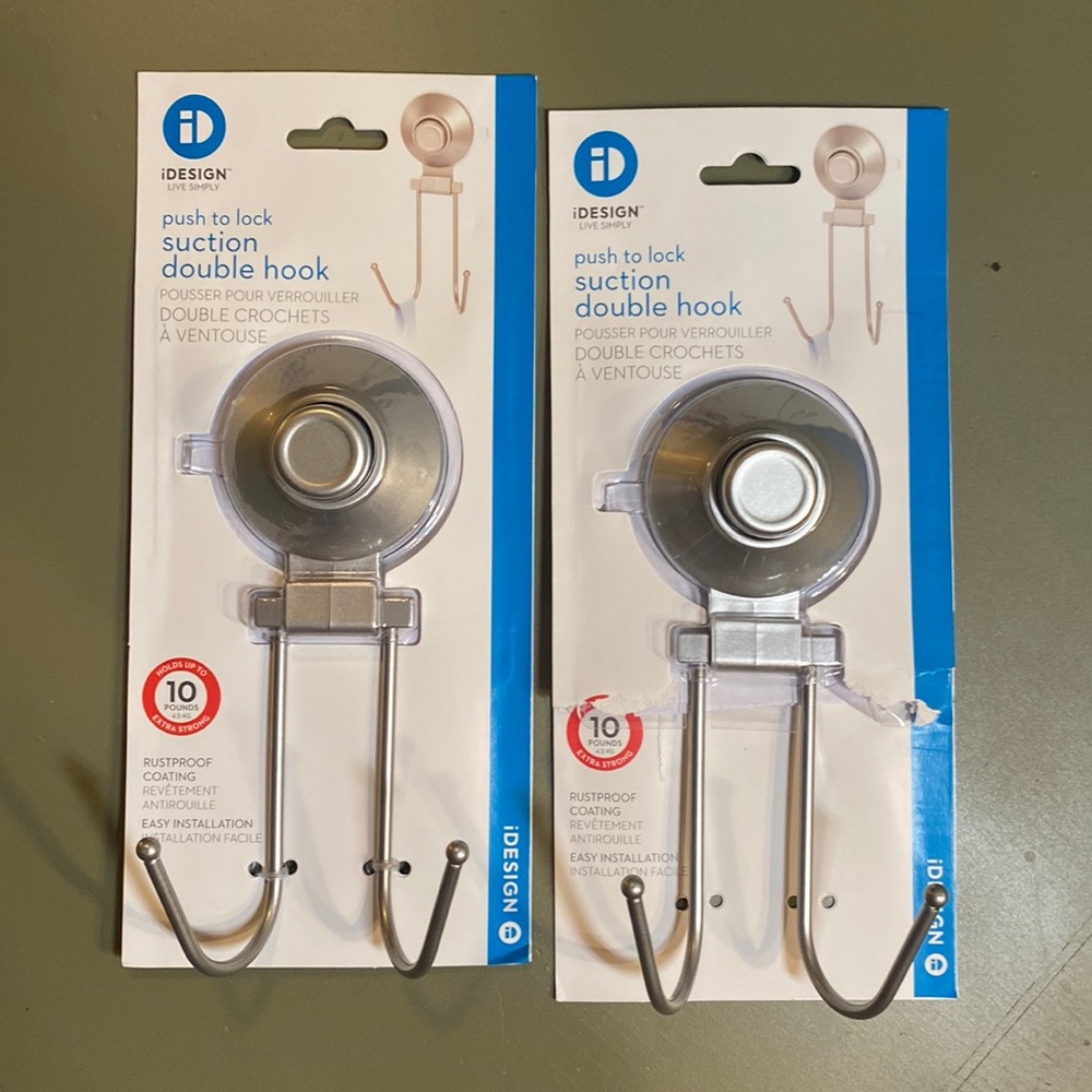 iDesign brand, Pair of suction double hooks